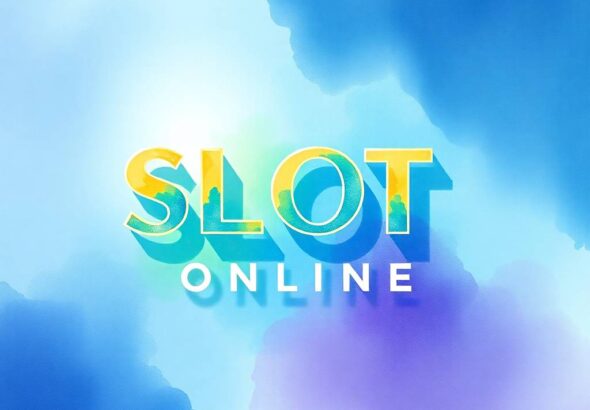 Delicate watercolor painting of SLOT ONLINE, volumetric lighting, cool colors, translucent washes, fluid brushstrokes, blues, greens, purples